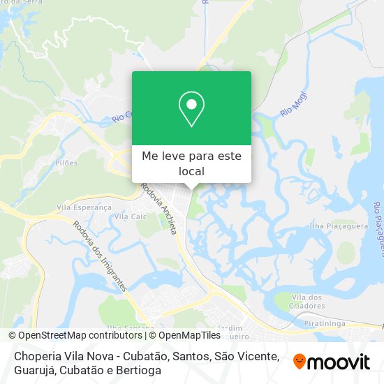 Choperia Vila Nova - Cubatão mapa