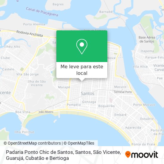 Padaria Ponto Chic de Santos mapa