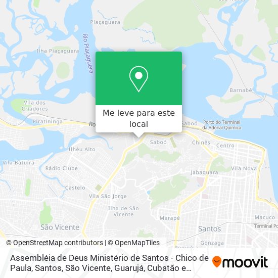 Assembléia de Deus Ministério de Santos - Chico de Paula mapa