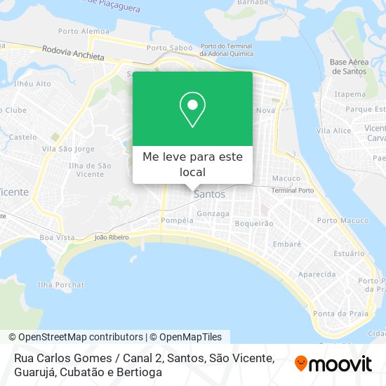 Rua Carlos Gomes / Canal 2 mapa