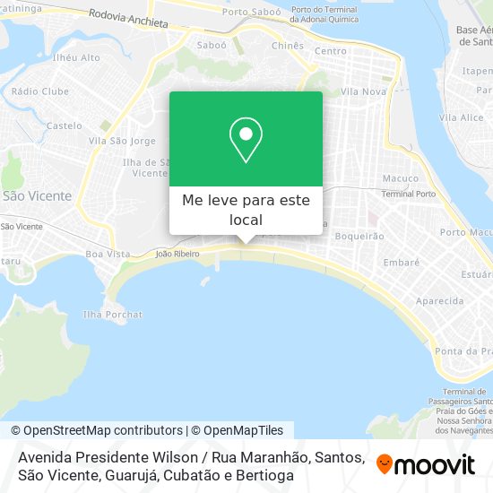 Avenida Presidente Wilson / Rua Maranhão mapa