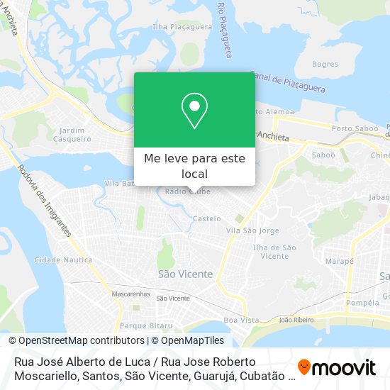 Rua José Alberto de Luca / Rua Jose Roberto Moscariello mapa