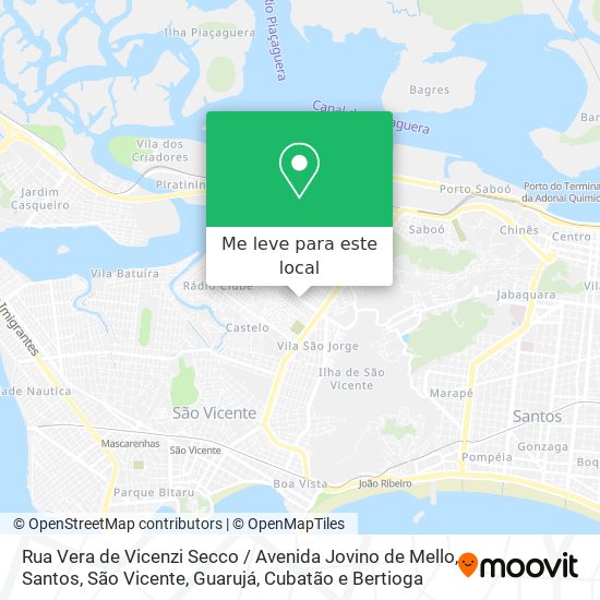 Rua Vera de Vicenzi Secco / Avenida Jovino de Mello mapa