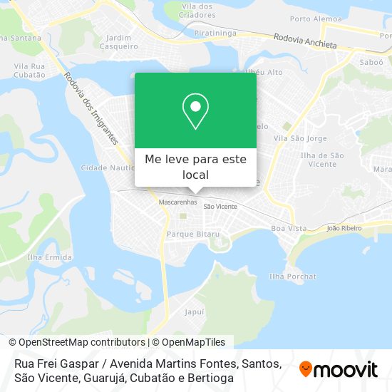 Rua Frei Gaspar / Avenida Martins Fontes mapa