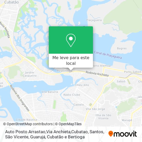 Auto Posto Arrastao,Via Anchieta,Cubatao mapa
