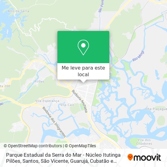 Parque Estadual da Serra do Mar - Núcleo Itutinga Pilões mapa