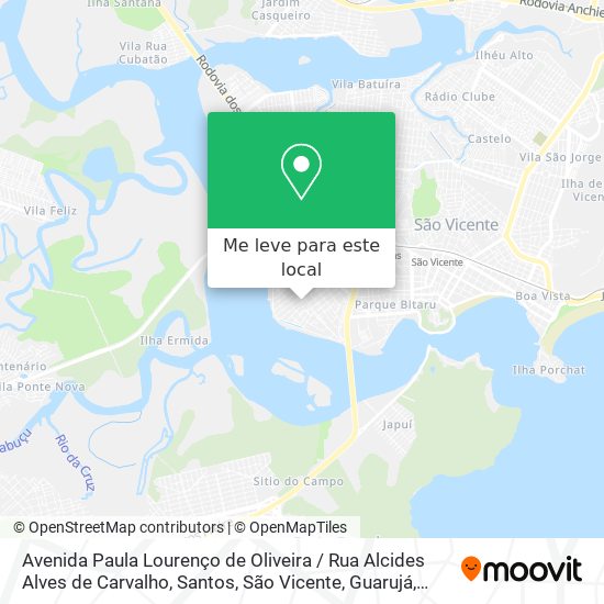 Avenida Paula Lourenço de Oliveira / Rua Alcides Alves de Carvalho mapa