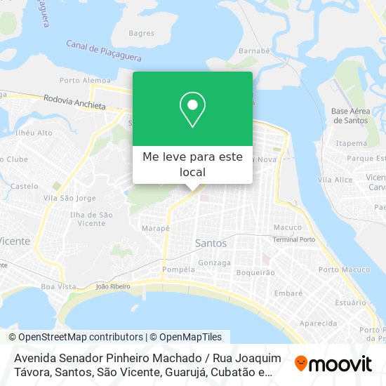 Avenida Senador Pinheiro Machado / Rua Joaquim Távora mapa