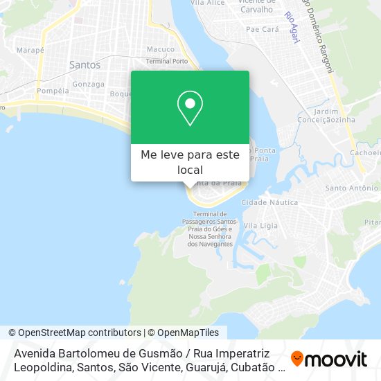 Avenida Bartolomeu de Gusmão / Rua Imperatriz Leopoldina mapa