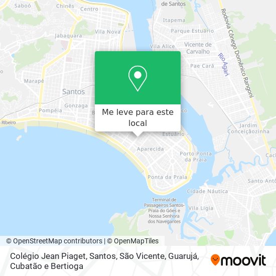 Como chegar até Colégio Jean Piaget em Santos de Ônibus ou Barca?