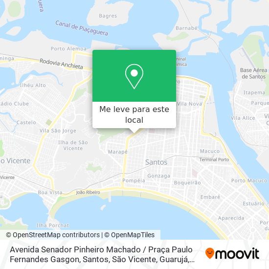 Avenida Senador Pinheiro Machado / Praça Paulo Fernandes Gasgon mapa