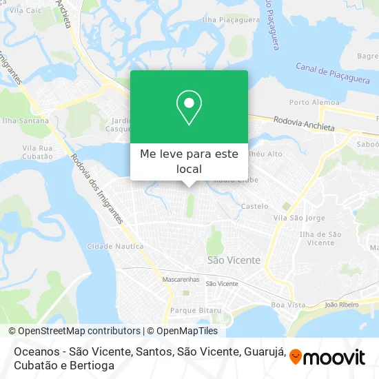 Oceanos - São Vicente mapa