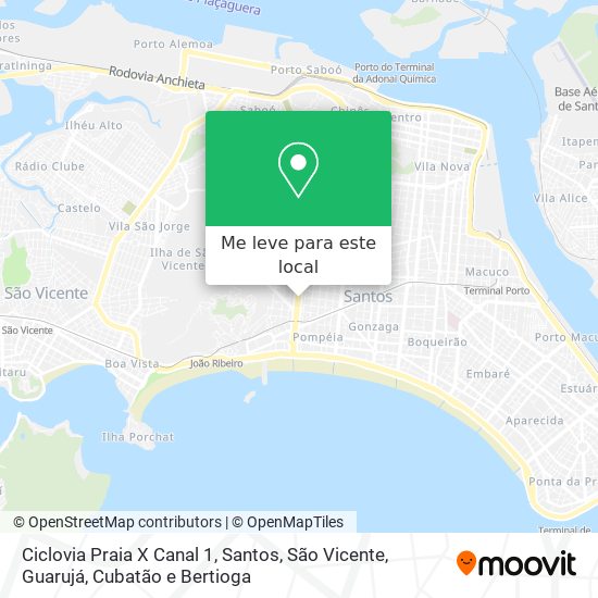 Ciclovia Praia X Canal 1 mapa