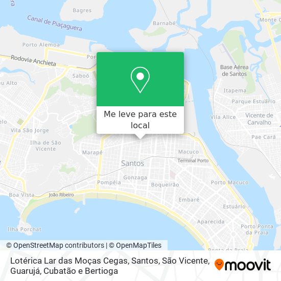 Lotérica Lar das Moças Cegas mapa