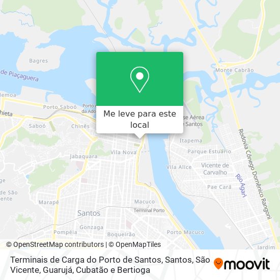 Terminais de Carga do Porto de Santos mapa