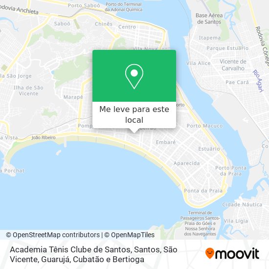 Academia Tênis Clube de Santos mapa