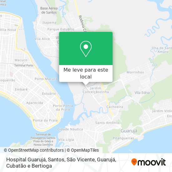 Hospital Guarujá mapa