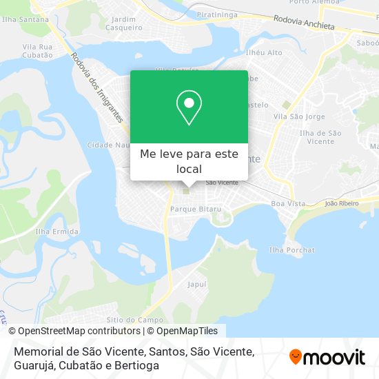 Memorial de São Vicente mapa