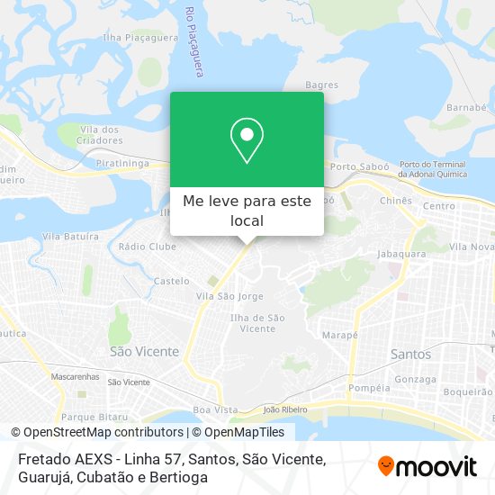 Fretado AEXS - Linha 57 mapa