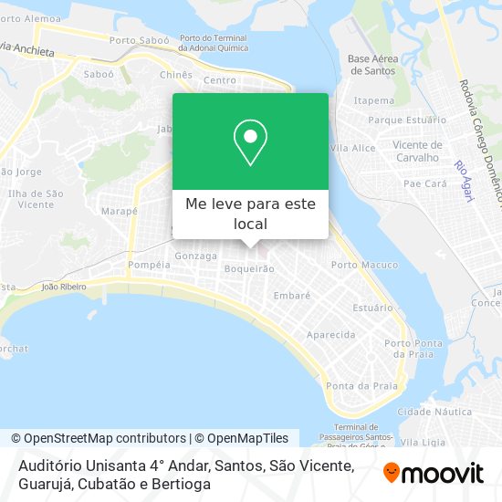 Auditório Unisanta 4° Andar mapa