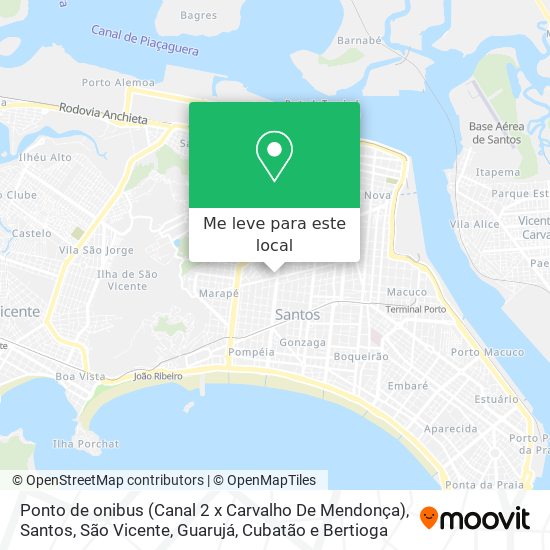 Ponto de onibus (Canal 2 x Carvalho De Mendonça) mapa