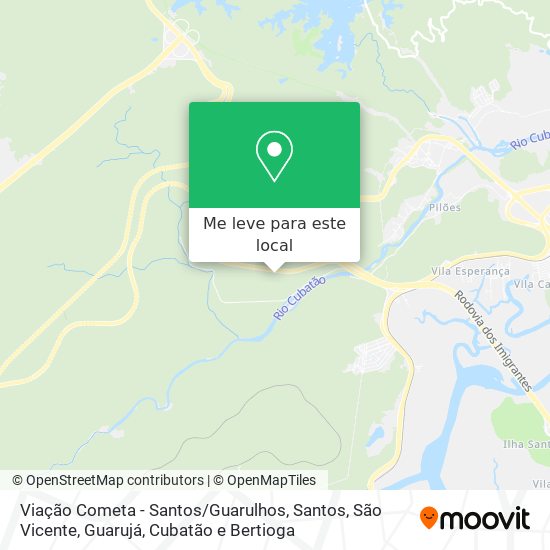 Viação Cometa - Santos / Guarulhos mapa