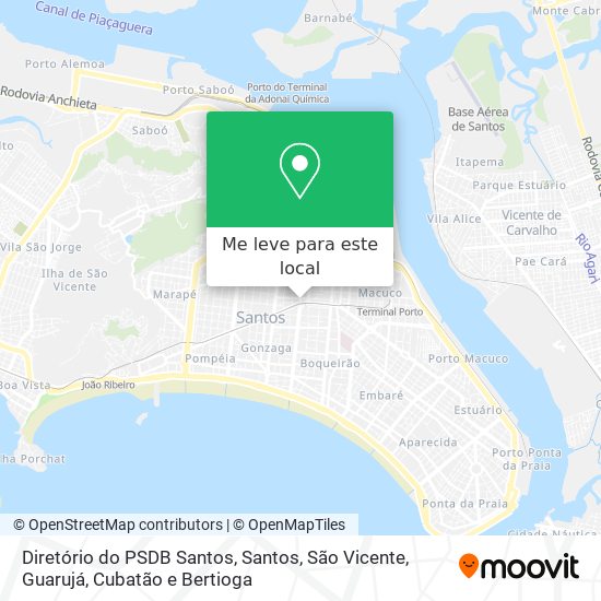 Diretório do PSDB Santos mapa