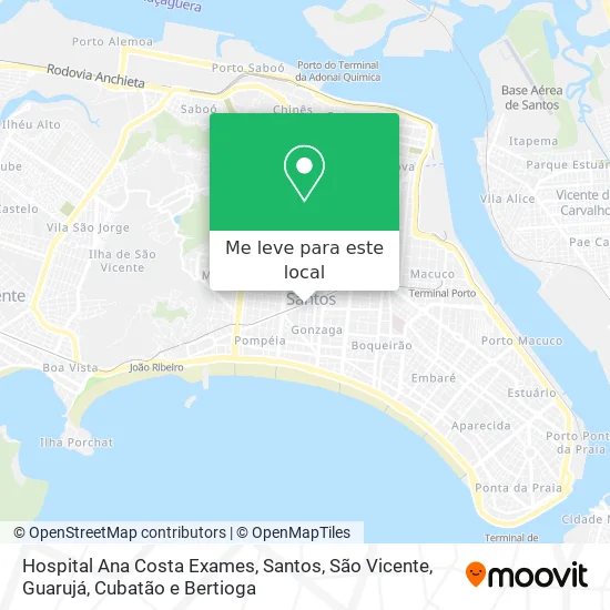 Hospital Ana Costa Exames mapa