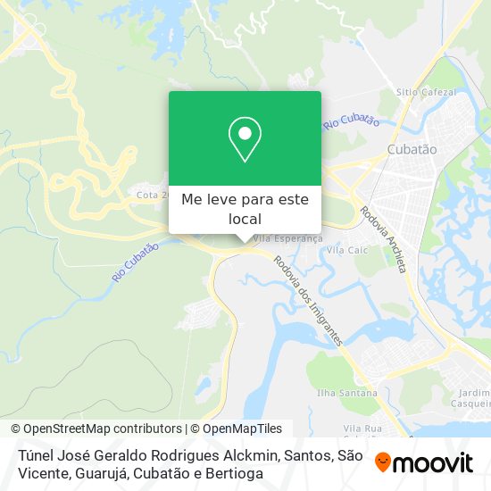 Túnel José Geraldo Rodrigues Alckmin mapa