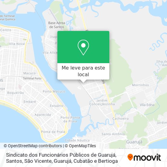 Sindicato dos Funcionários Públicos de Guarujá mapa