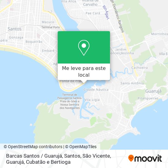 Barcas Santos / Guarujá mapa