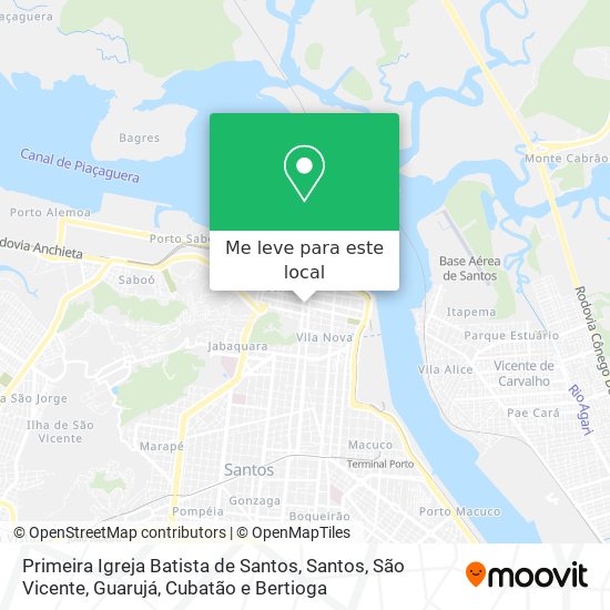 Primeira Igreja Batista de Santos mapa