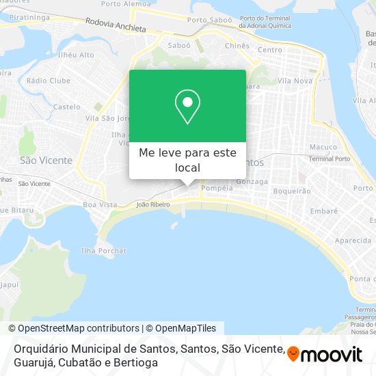 Orquidário Municipal de Santos mapa