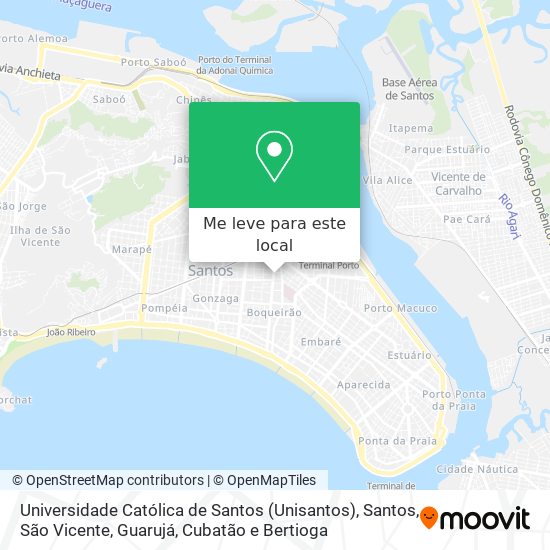 Universidade Católica de Santos (Unisantos) mapa