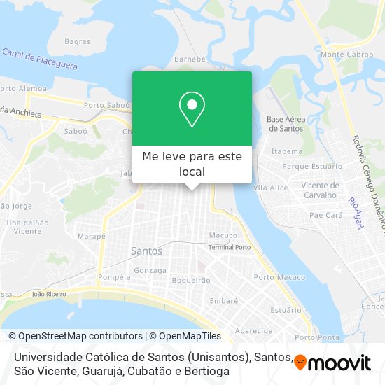 Universidade Católica de Santos (Unisantos) mapa