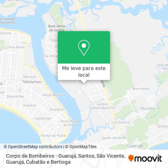 Corpo de Bombeiros - Guarujá mapa