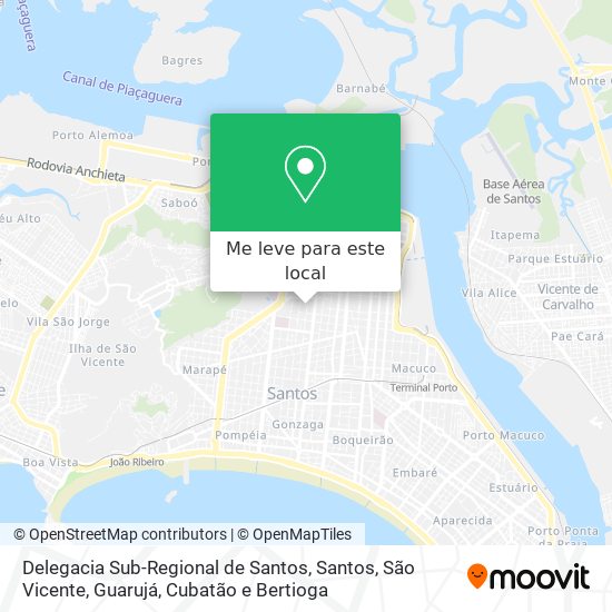 Delegacia Sub-Regional de Santos mapa