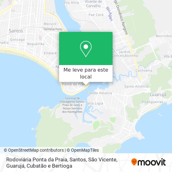 Rodoviária Ponta da Praia mapa