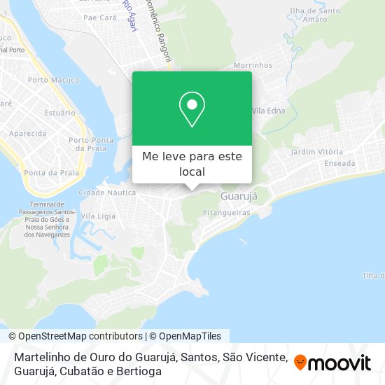 Martelinho de Ouro do Guarujá mapa