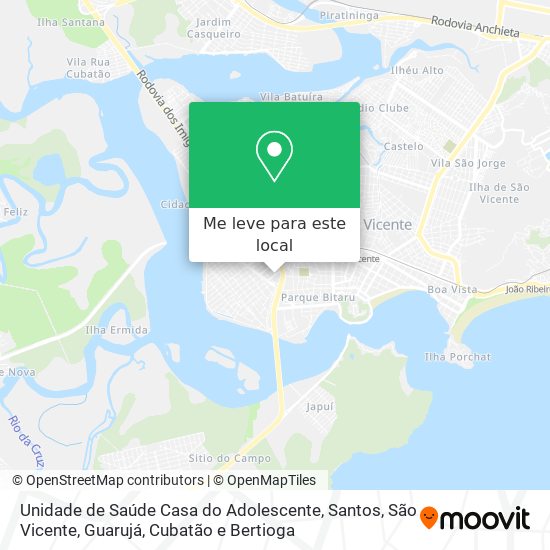 Unidade de Saúde Casa do Adolescente mapa