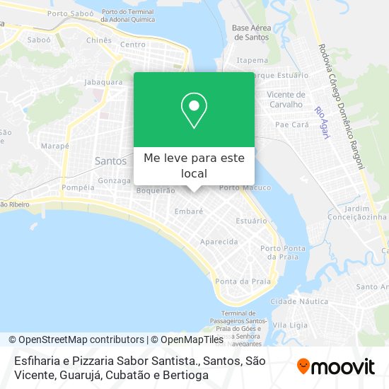 Esfiharia e Pizzaria Sabor Santista. mapa