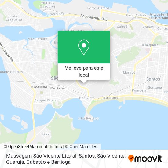 Massagem São Vicente Litoral mapa