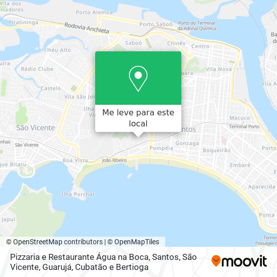 Pizzaria e Restaurante Água na Boca mapa