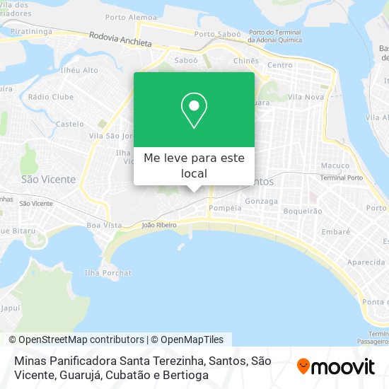 Minas Panificadora Santa Terezinha mapa