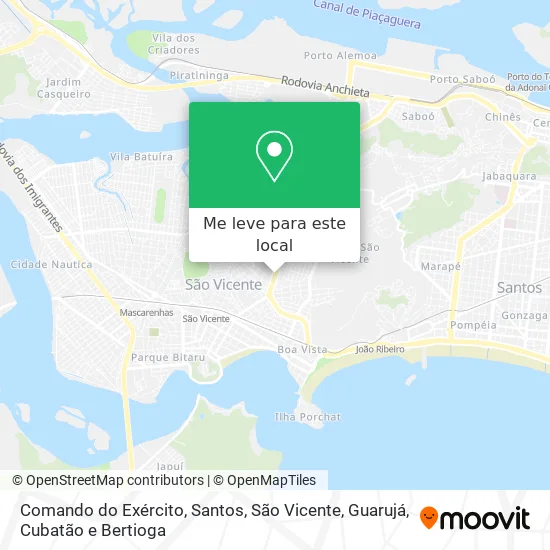 Comando do Exército mapa