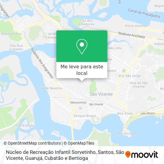 Núcleo de Recreação Infantil Sorvetinho mapa