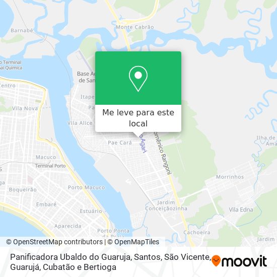 Panificadora Ubaldo do Guaruja mapa