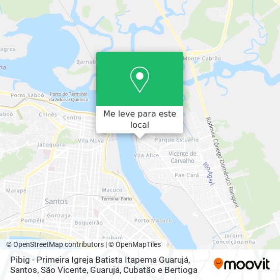 Pibig - Primeira Igreja Batista Itapema Guarujá mapa