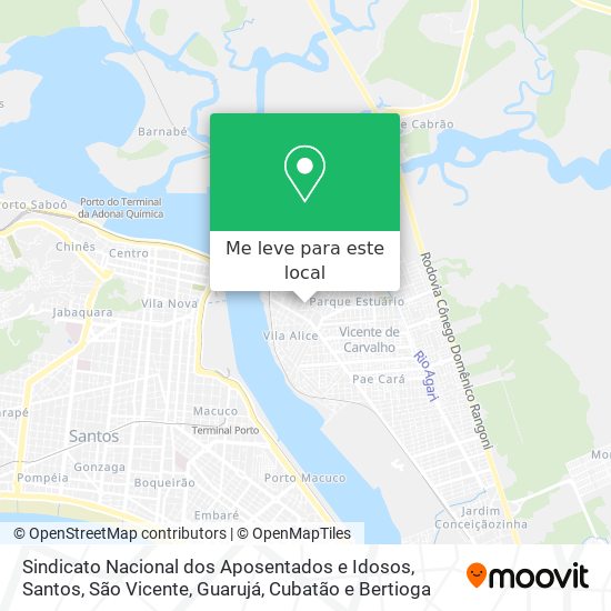 Sindicato Nacional dos Aposentados e Idosos mapa