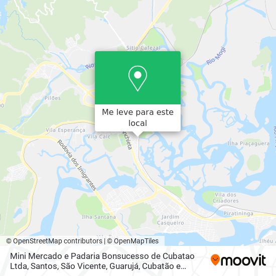 Mini Mercado e Padaria Bonsucesso de Cubatao Ltda mapa